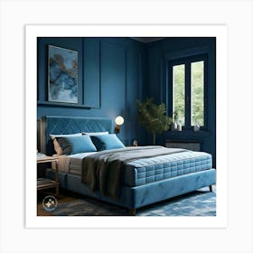 Blue Bedroom Art Print