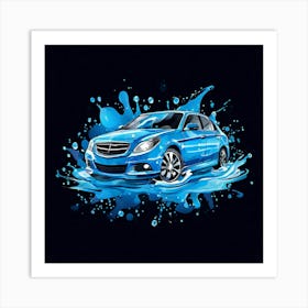 Logo Vector Car Wash Clean Soap Bubbles Water Splash Detailing Automotive Foam Service (14) Art Print