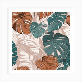 Tropical Leaves Bohemian Botanical Monstera 4 Art Print