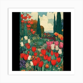 Tulips In The Garden 1 Art Print