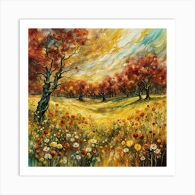 Autumn In The Orchard Art Print