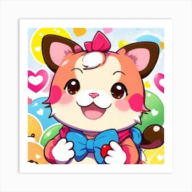 Kawaii Cat Art Print