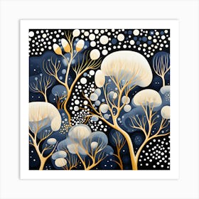 Trees In The Night Art Print