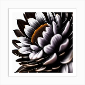 Black And White Daisy Art Print