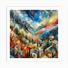 City In The Clouds Art Print