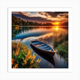 Sunset On The Lake 13 Art Print