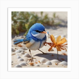 Dreamshaper V7 Cinematic Realism A Splendid Fairywren Malurus 1 Art Print