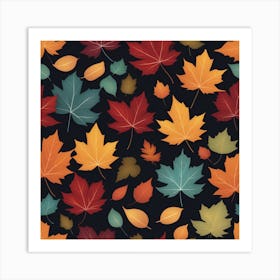 Autumn's Symphony of Leaves 7 Art Print