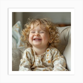 Little Girl Laughing Art Print