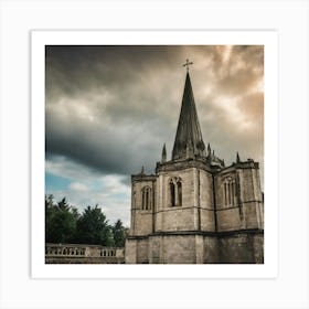 Church On A Cloudy Day Art Print