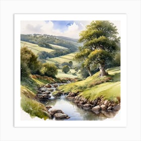 Stream In The Countryside 9 Art Print