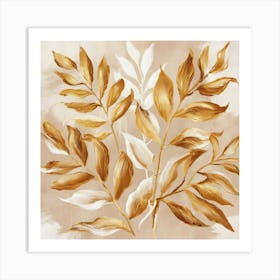 Gold Leaves Canvas Print Art Print