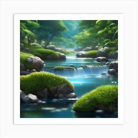 Waterfall In The Forest 8 Art Print