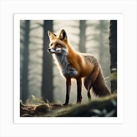 Red Fox In The Forest 23 Art Print