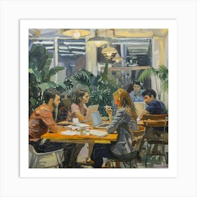 Group Of People At A Table 1 Art Print