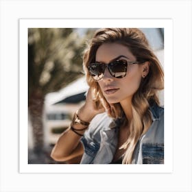 Woman In Sunglasses 1 Art Print