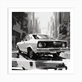 Classic Car In The City 4 Art Print