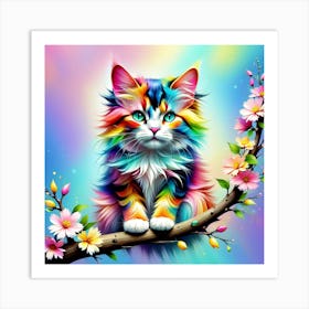 Rainbow Kitten Art Print