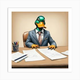 Duck In A Suit 32 Art Print