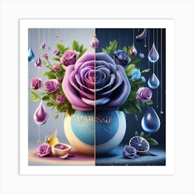 Roses In Water Art Print