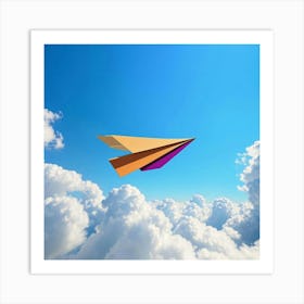 Paper Airplane In The Sky 2 Art Print