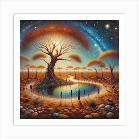 Talking Around The Billabong Art Print