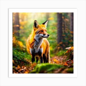 Red Fox In The Forest Art Print