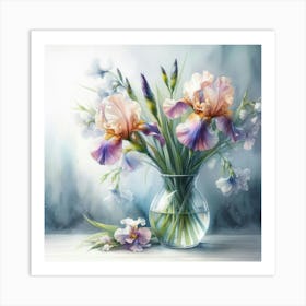 Iris In A Vase Art Print