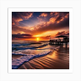 Sunset At The Beach 184 Art Print