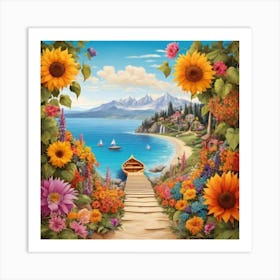 Sun Flower Garden Art Print