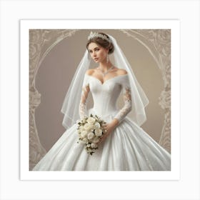 Bride In A Wedding Dress 1 Art Print