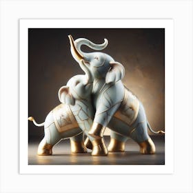 Two Elephants'' Art Print