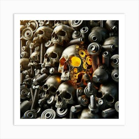 Skulls And Gears Art Print