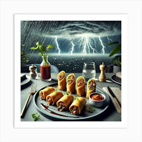 A Fusion Dish Named Lumpiang Pelmeni, Combining Art Print