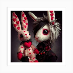 Valentine Bunnies Art Print