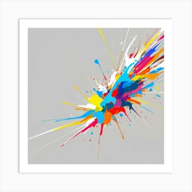 Colorful Splashes Abstract Art Print 0 Art Print