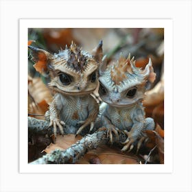 Crested Baby Dragon Duo Art Print