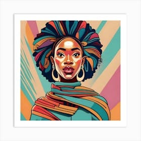 African Woman With Afro Art Print