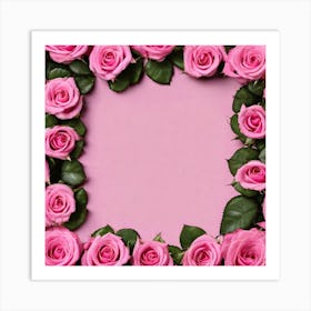 Pink Roses Frame 8 Art Print