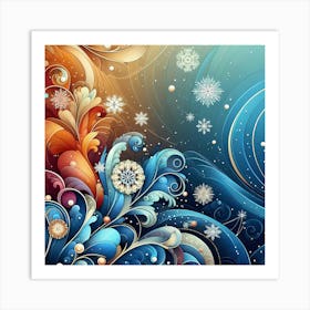 Abstract Winter Background Art Print