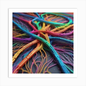 Colorful Network Of Wires 4 Art Print