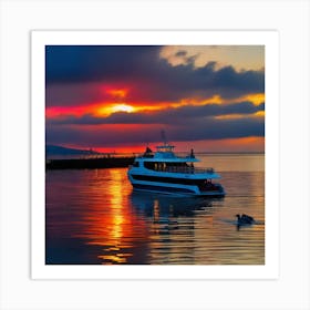 Sunset At Sea 4 Art Print