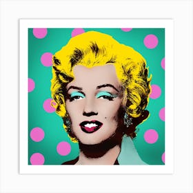 MARILYN PINK DOTS Art Print