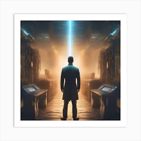 Man Standing In A Hallway Art Print