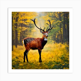 Deer In The Forest Art Print