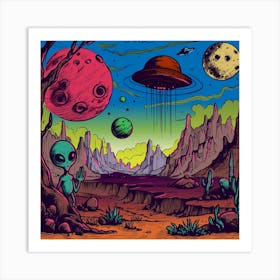 Aliens In Space Art Print