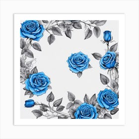 Blue Roses 26 Art Print