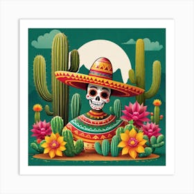 Mexican Skull 14 Art Print