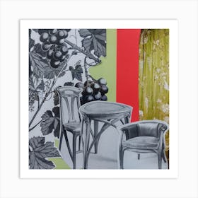 Dining Room Wall Art, Table For Two, Chairs Art Print