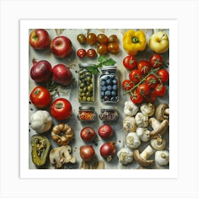 Vegetables In Jars Tile Art Print